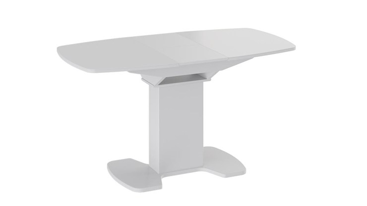 Кухонный раскладной стол Портофино (СМ(ТД)-105.01.11(1)), цвет  Белый глянец/Стекло белое в Муравленко - изображение 2