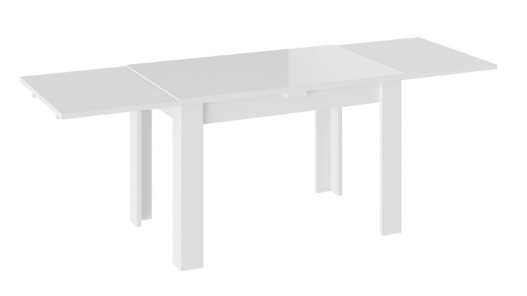 Раздвижной стол Норман тип 1, цвет Белый/Стекло белый глянец в Надыме - изображение 1