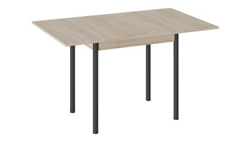 Кухонный стол раздвижной Родос тип 2 с опорой d40 (Черный муар/Дуб Сонома) в Надыме - предосмотр 1