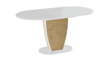 Кухонный стол раскладной Монреаль тип 1 (Белый глянец/Бунратти) в Салехарде - предосмотр 1