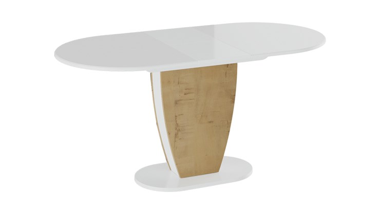 Кухонный стол раскладной Монреаль тип 1 (Белый глянец/Бунратти) в Салехарде - изображение 1