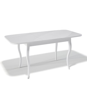 Кухонный стол раскладной Kenner 1200C (Белый/Стекло белое глянец) в Салехарде - предосмотр 1
