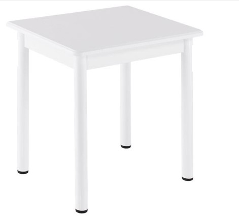 Кухонный пристенный стол СПА-01 МДФ, белый МДФ/белое дерево/36 прямые трубки белый в Салехарде - изображение