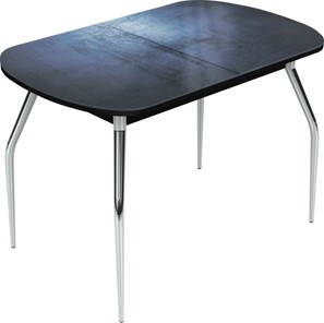 Кухонный раскладной стол Ривьера исп.2 хром №5 (Exclusive h149/черный) в Салехарде - предосмотр