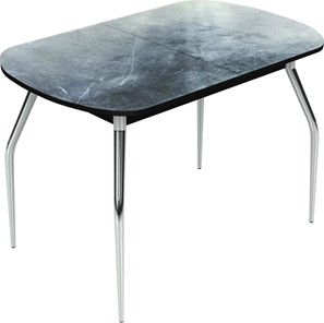 Кухонный раскладной стол Ривьера исп.2 хром №5 (Exclusive h158/черный) в Лабытнанги