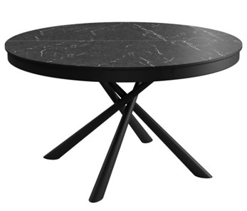 Керамический кухонный стол DikLine KR120 мрамор черный Калаката/опоры черные в Надыме