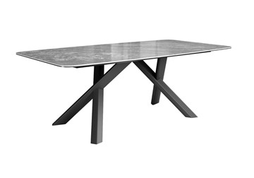 Керамический обеденный стол DikLine KS220 керамика Monsoon (серый глянец JA688) / опоры черные в Муравленко