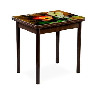Кухонный пристенный стол СПА-01 СТФ, венге/фотопечать дерево/опоры прямые коричневые в Надыме