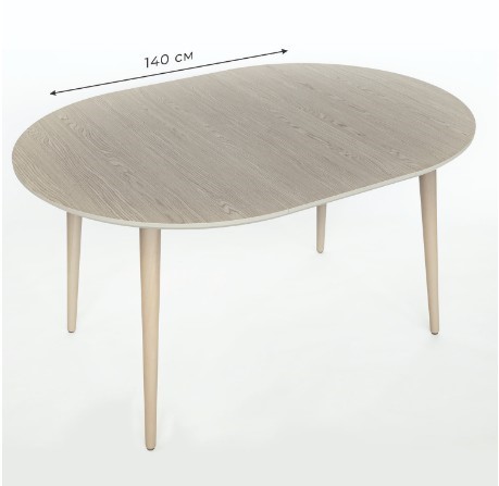 Обеденный круглый раздвижной стол Дуб Mix Match д. 100 см МДФ в Салехарде - изображение 3