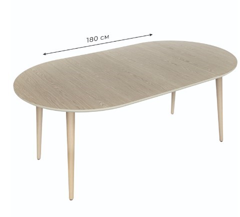 Обеденный круглый раздвижной стол Дуб Mix Match д. 100 см МДФ в Салехарде - изображение 4