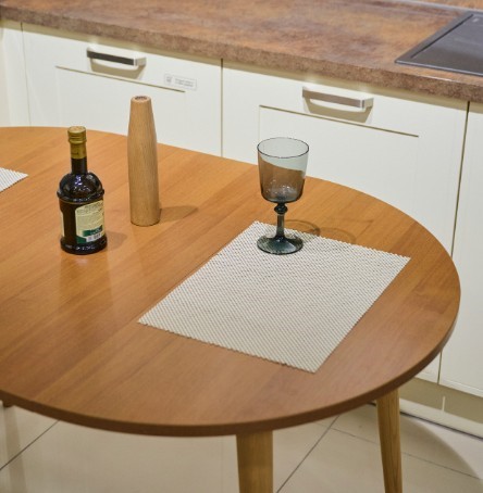 Кухонный раздвижной круглый стол Орех Гварнери д. 90 см ЛДСП в Салехарде - изображение 7