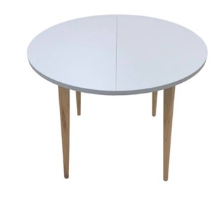 Кухонный раздвижной круглый стол Серый камень 90*90 см ЛДСП в Салехарде - предосмотр 2