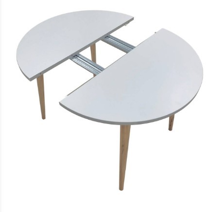 Кухонный раздвижной круглый стол Серый камень 90*90 см ЛДСП в Салехарде - изображение 4