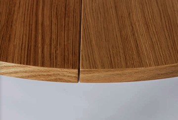 Кухонный раздвижной круглый стол Шпон Дуба д. 90 см МДФ в Салехарде - предосмотр 5