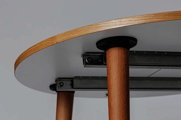 Кухонный раздвижной круглый стол Шпон Дуба д. 90 см МДФ в Салехарде - предосмотр 7