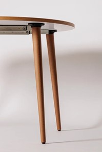 Обеденный круглый раздвижной стол Шпон Дуба  677 С д. 90 см МДФ в Салехарде - предосмотр 21