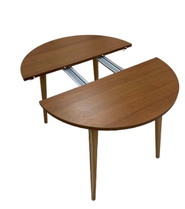 Кухонный стол круглый Шпон Ореха д. 90 см ЛДСП светлый орех в Салехарде - изображение 5