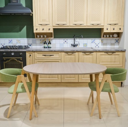 Кухонный стол круглый Ясень Шимо светлый 90*90 см ЛДСП в Салехарде - изображение 3
