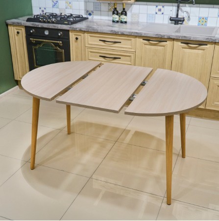 Кухонный стол круглый Ясень Шимо светлый 90*90 см ЛДСП в Салехарде - изображение 4