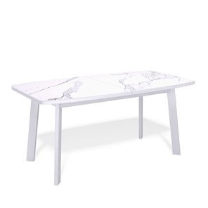 Обеденный раздвижной стол AA1400 (белый/керамика мрамор белый) в Лабытнанги