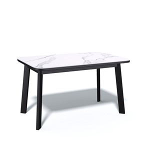 Кухонный стол раскладной AA1200 (черный/керамика мрамор белый) в Лабытнанги