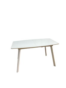 Обеденный раздвижной стол AA1400 (белый/стекло белое глянец) в Лабытнанги