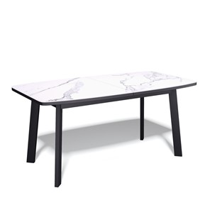 Кухонный стол раскладной AA1400 (черный/керамика мрамор белый) в Салехарде