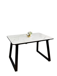 Стол раздвижной AZ1200 (черный/керамика мрамор белый) в Салехарде