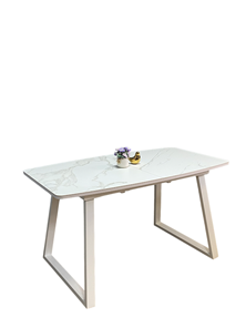 Кухонный раздвижной стол AZ1400 (белый/керамика мрамор белый) в Салехарде