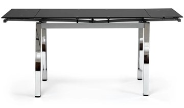 Стеклянный кухонный стол CAMPANA ( mod. 346 ) металл/стекло 70x110/170x76, хром/черный арт.11413 в Новом Уренгое