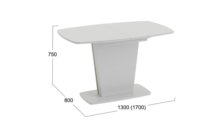Обеденный раздвижной стол Честер тип 2, цвет Белый/Стекло белый глянец в Новом Уренгое - изображение 3
