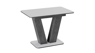 Кухонный стол раскладной Чинзано тип 1 (Моод темный/стекло белое матовое) в Губкинском