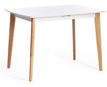 Небольшой стол Claire, дерево гевея/МДФ, 110+30x75x75 Белый/натуральный арт.15111 в Салехарде