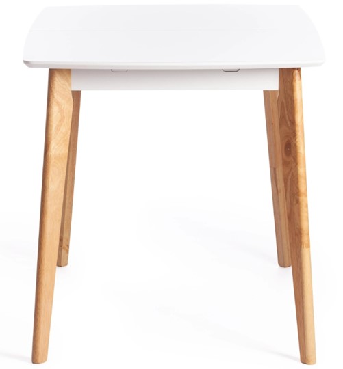 Стол раздвижной Claire, дерево гевея/МДФ, 110+30x75x75 Белый/натуральный арт.15111 в Губкинском - изображение 2