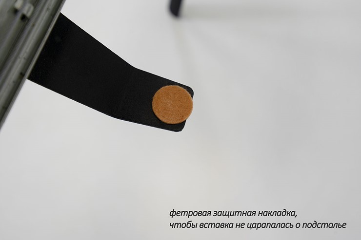 Кухонный раскладной стол Дали-1L(ноги черные, дуб табако) в Муравленко - изображение 6