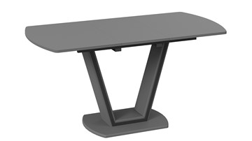 Кухонный стол раздвижной Дели Тип 2 (Серый софт, Стекло матовое серое) в Салехарде - предосмотр 1