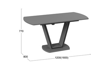 Кухонный стол раздвижной Дели Тип 2 (Серый софт, Стекло матовое серое) в Салехарде - предосмотр 2