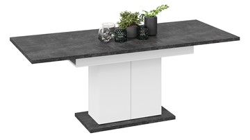 Кухонный стол раскладной Детройт тип 1 (Белый/Ателье темный) в Надыме - предосмотр 1