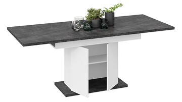 Кухонный стол раскладной Детройт тип 1 (Белый/Ателье темный) в Салехарде - предосмотр 2