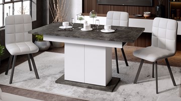 Кухонный стол раскладной Детройт тип 1 (Белый/Ателье темный) в Салехарде - предосмотр 6