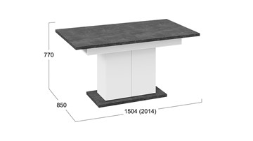 Кухонный стол раскладной Детройт тип 1 (Белый/Ателье темный) в Надыме - предосмотр 7