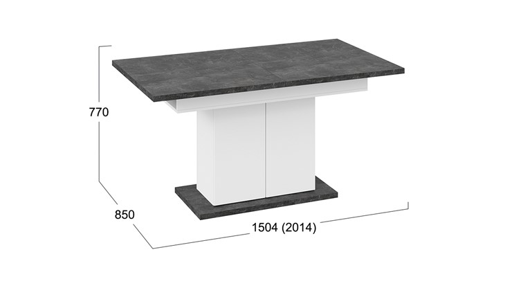 Кухонный стол раскладной Детройт тип 1 (Белый/Ателье темный) в Надыме - изображение 7