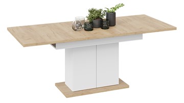 Кухонный раздвижной стол Детройт тип 1 (Белый/Дуб Крафт золотой) в Салехарде - предосмотр 1
