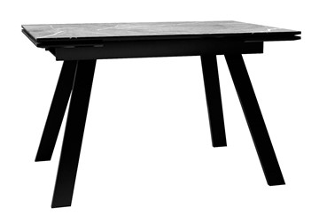 Керамический кухонный стол DikLine DKL140 Керамика Серый мрамор/опоры черные (2 уп.) в Губкинском