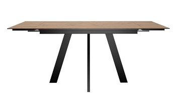 Кухонный стол раздвижной DikLine DM120 Дуб галифакс / опоры черные в Лабытнанги - предосмотр 1