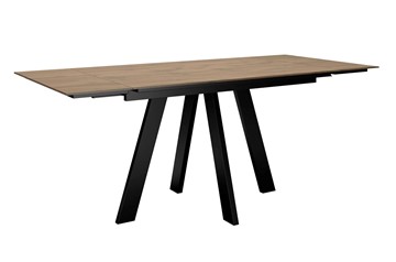 Кухонный стол раздвижной DikLine DM120 Дуб галифакс / опоры черные в Лабытнанги - предосмотр 2