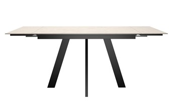 Кухонный раздвижной стол DikLine DM120 Хромикс белый / опоры черные в Салехарде - предосмотр 4