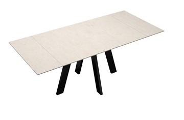 Кухонный раздвижной стол DikLine DM120 Хромикс белый / опоры черные в Салехарде - предосмотр 7