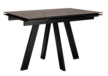 Кухонный раскладной стол DikLine DM120 Хромикс бронза / опоры черные в Ноябрьске