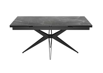 Раскладной стол DikLine KW160 мрамор С45 (керамика черная)/опоры черные в Губкинском
